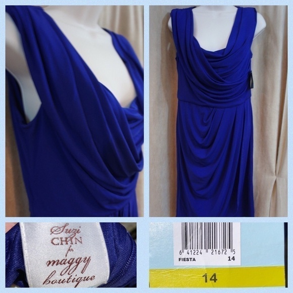 Suzi Chin Size 14 Royal Blue Semi-Formal Dress - Picture 1 of 4